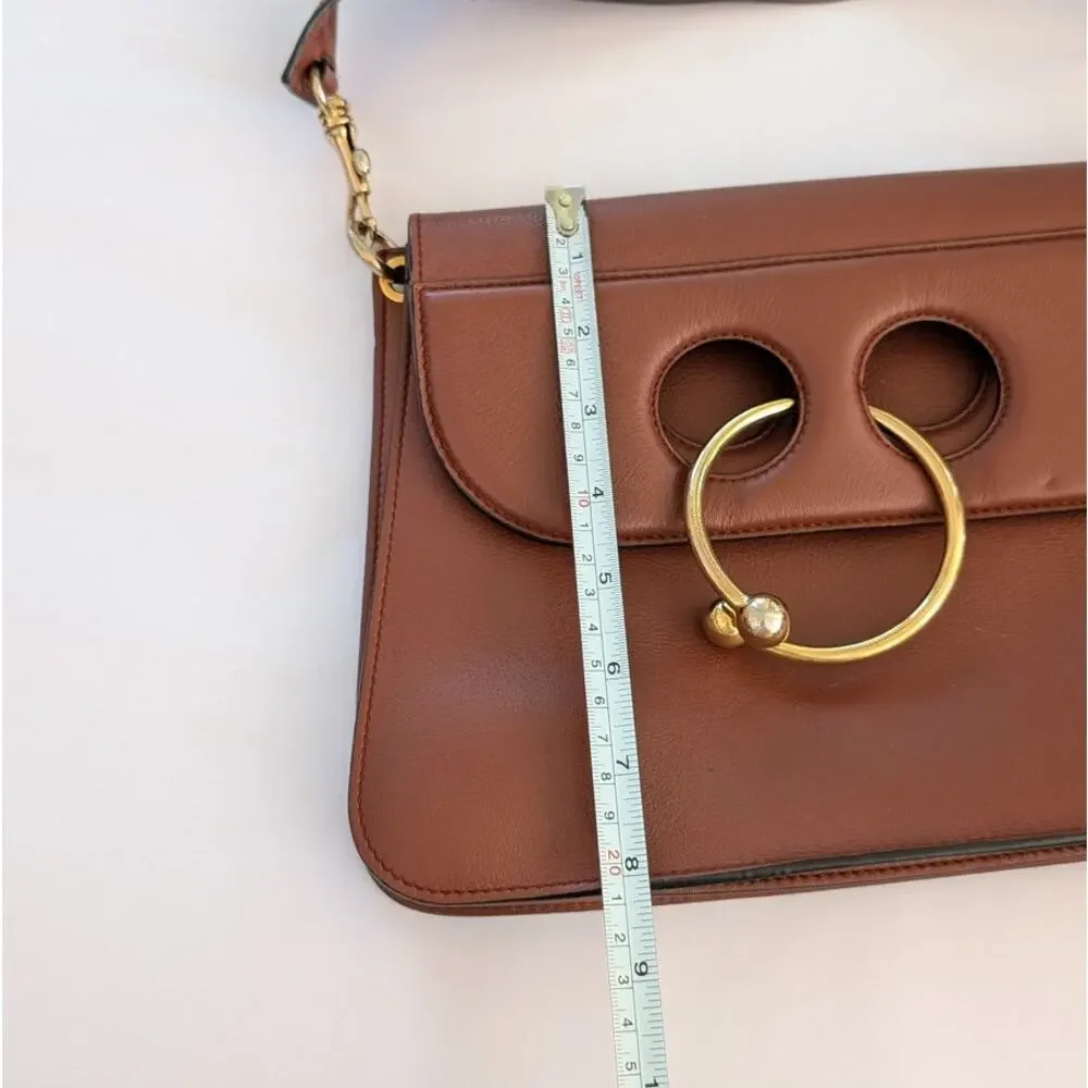JW Anderson Pierce Brown Leather Medium Handbag Shoulder Bag